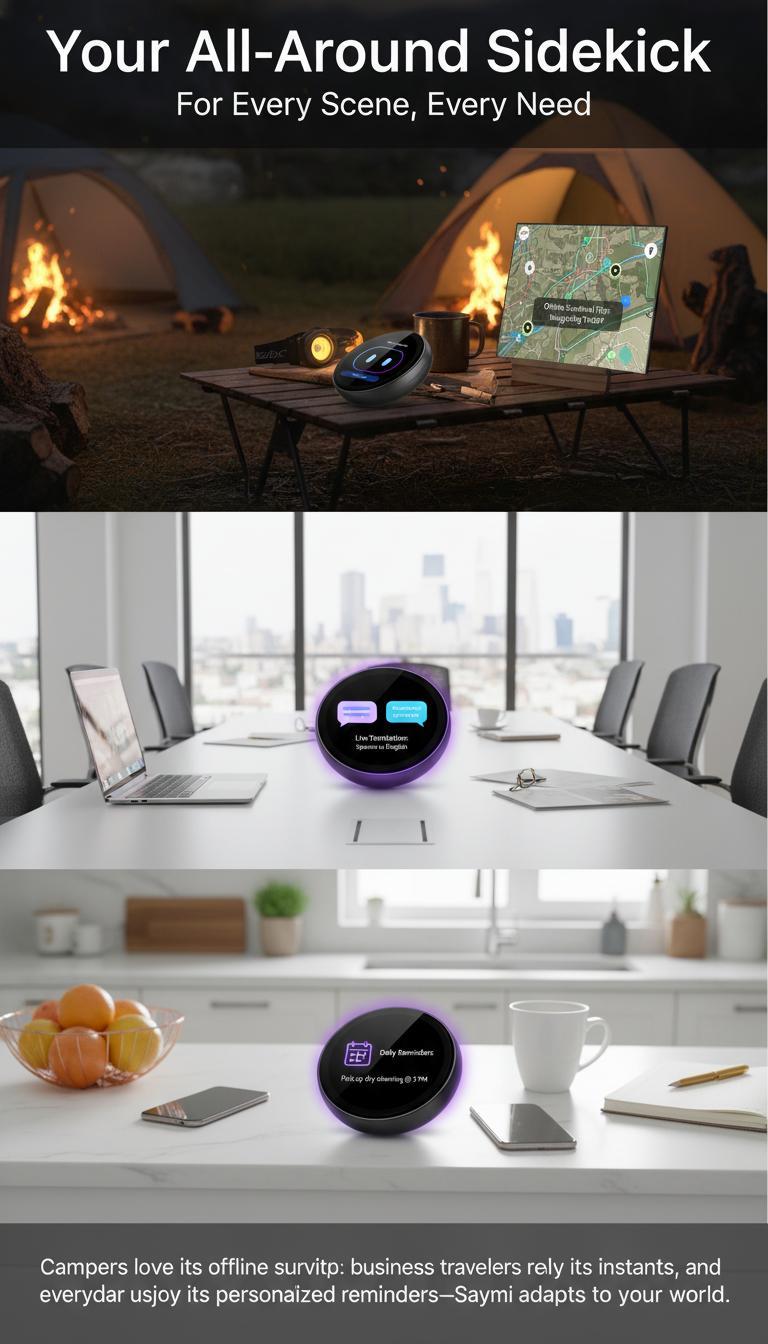 【Stunning Gift】ZNP AI Smart Badge, Portable AI Robot with Chat & Emotional Companion, Ideal for Social Interaction, Travel, Gaming & Learning