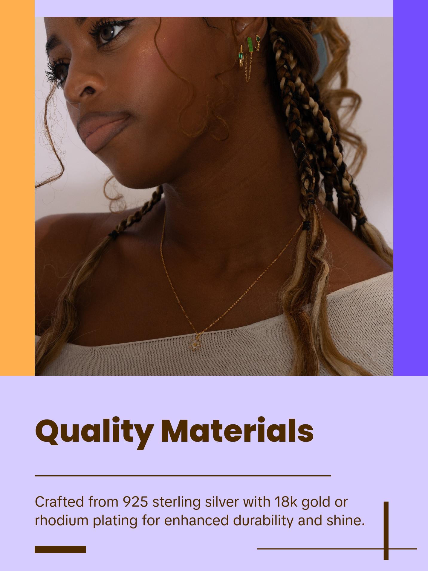 Jade Dangle Chain Stud Earrings