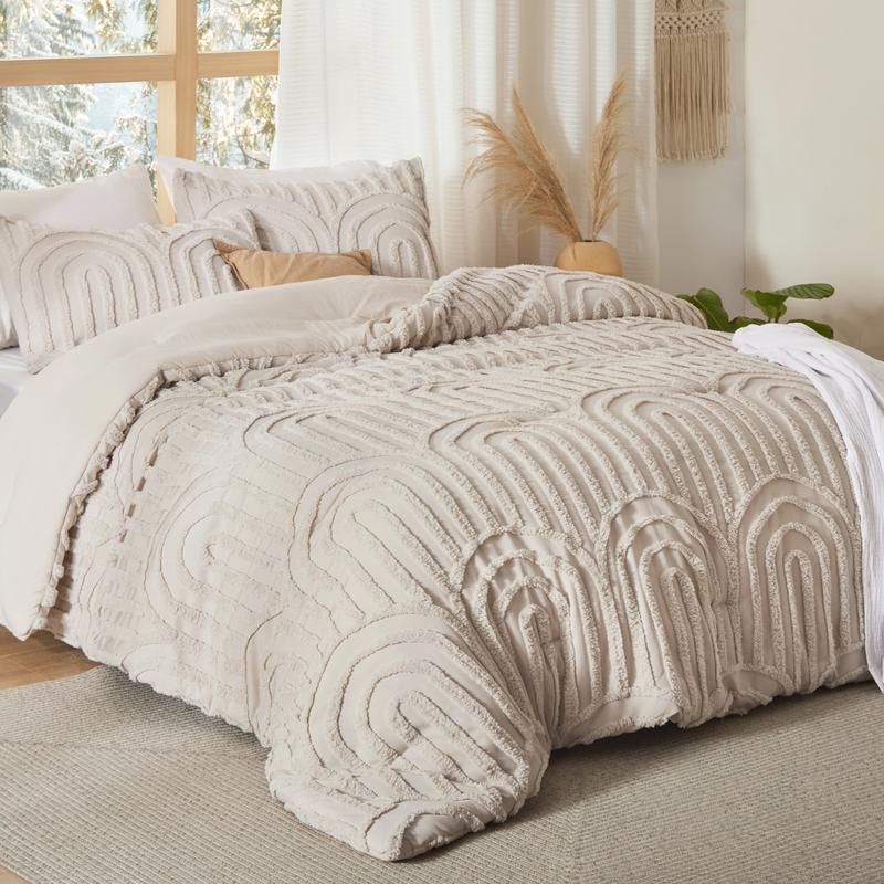 Bedsure Boho Arch Tufted Comforter Set - Beige Boho Bedding Comforter Sets, 3 Pieces Farmhouse Shabby Chic Valentine's Day Gifts Embroidery Bed Set, Soft Fluffy Cozy Arch Pattern Comforter for All Seasons Bedsure Boho Arch Tufted Comforter Set - Beige Boho Bedding Comforter Sets, 3 Pieces Farmhouse Shabby Chic Valentine's Day Gifts Embroidery Bed Set, Soft Fluffy Cozy Arch Pattern Comforter for All Seasons