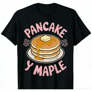 Pancake y Maple: Fluffy Stacks & Syrup 100% Cotton 2000s gifts for men adults for him vintage funny graphic tee date night outfit valentine shirts clothes for men vacation outfit business casual outfits whimsical  birthday clothes  classy