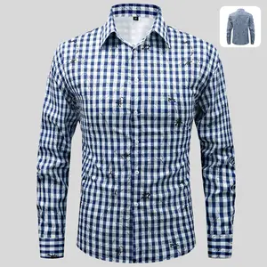 Classic Gingham Shirt with Modern Art Print – Versatile Urban Casual Essential