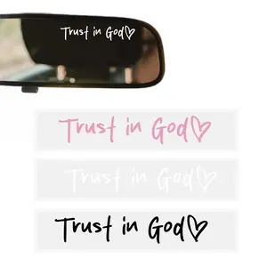 Lnspiraional Vinyl Sticker, 2/4/6 Counts Trust In God Car Rearview Mirror Sticker, Rearview Mirror Decal, Ideal Christian Gift