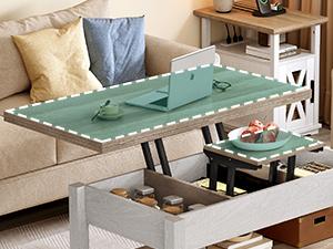 YITAHOME Coffee Table with Storage for Living Room With/Without Lift Top Farmhouse Modern Dining Table for Small Reception Room Home Office