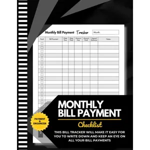 Large Print Bill Tracker Notebook: Monthly Bill Organizer & Planner for Financial Budgeting, Finance & Payments Checklist Organizer Paperback – Notebook, January 7, 2024