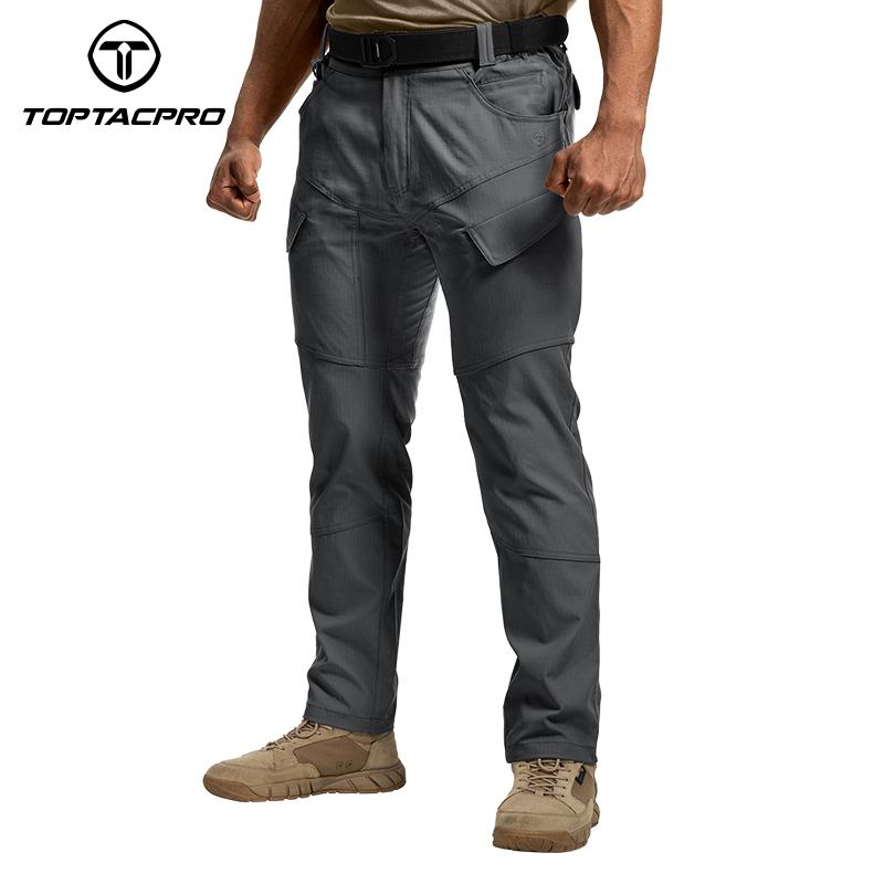 TOPTACPRO Men’s Tactica EDC Cargo Pant Waterproof Elastic Fabric Ripstop Versatile Outdoor Sweatpantsmen 8201 SpringStatements