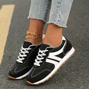 Women's Fashion Suede Sneakers Lightweight Lace Up Casual Daily Footwear Indoor Outdoor Shoes