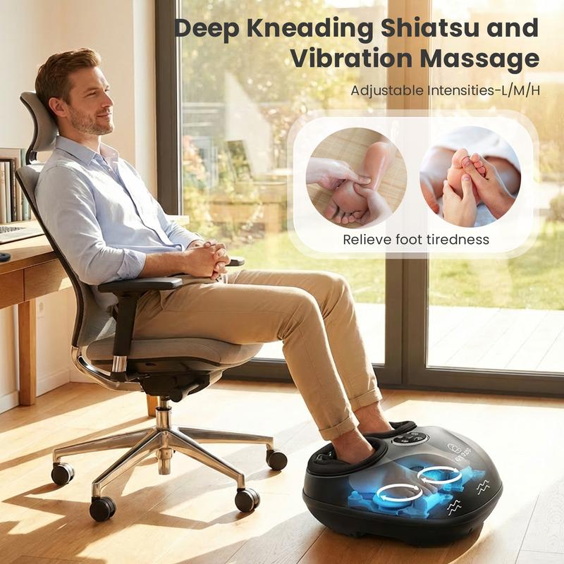COMFIER 2025 Upgraded Shiatsu Foot Massager Machine with Remote, Deep Kneading Feet Massager with Heat, Relax for Home Office Handy Relaxing Gift