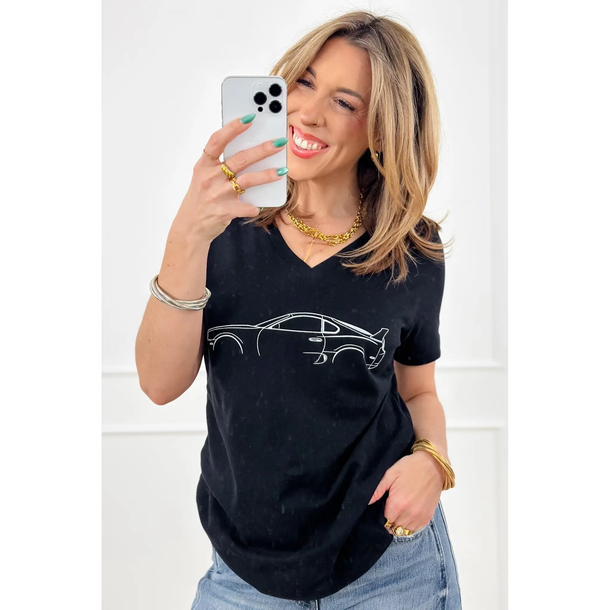 Plus/Reg Short Sleeve V Neck MK IV Supra Graphic Tee