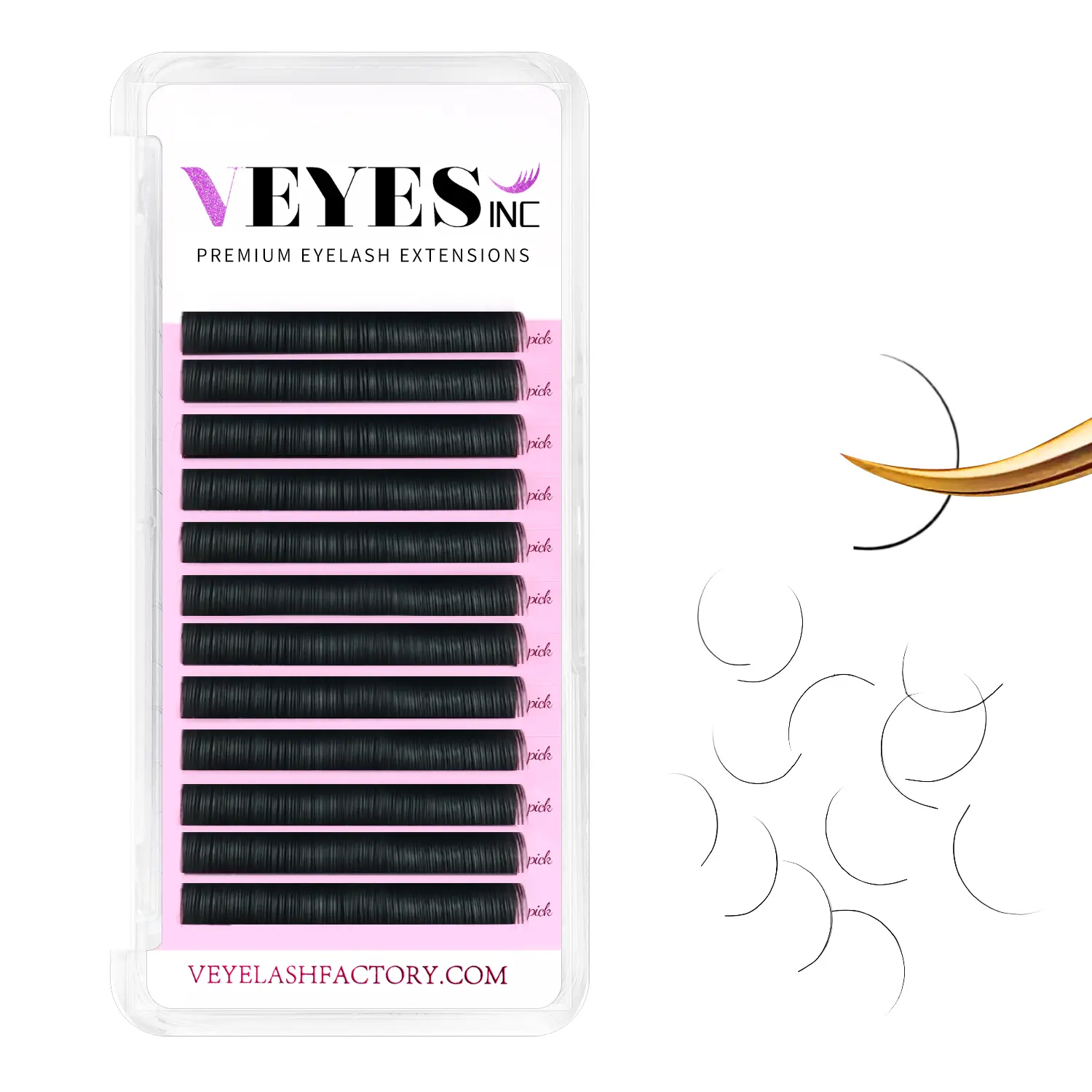 VEYESINC Premium Individual Eyelash Extensions Textured Lashes for Professional use