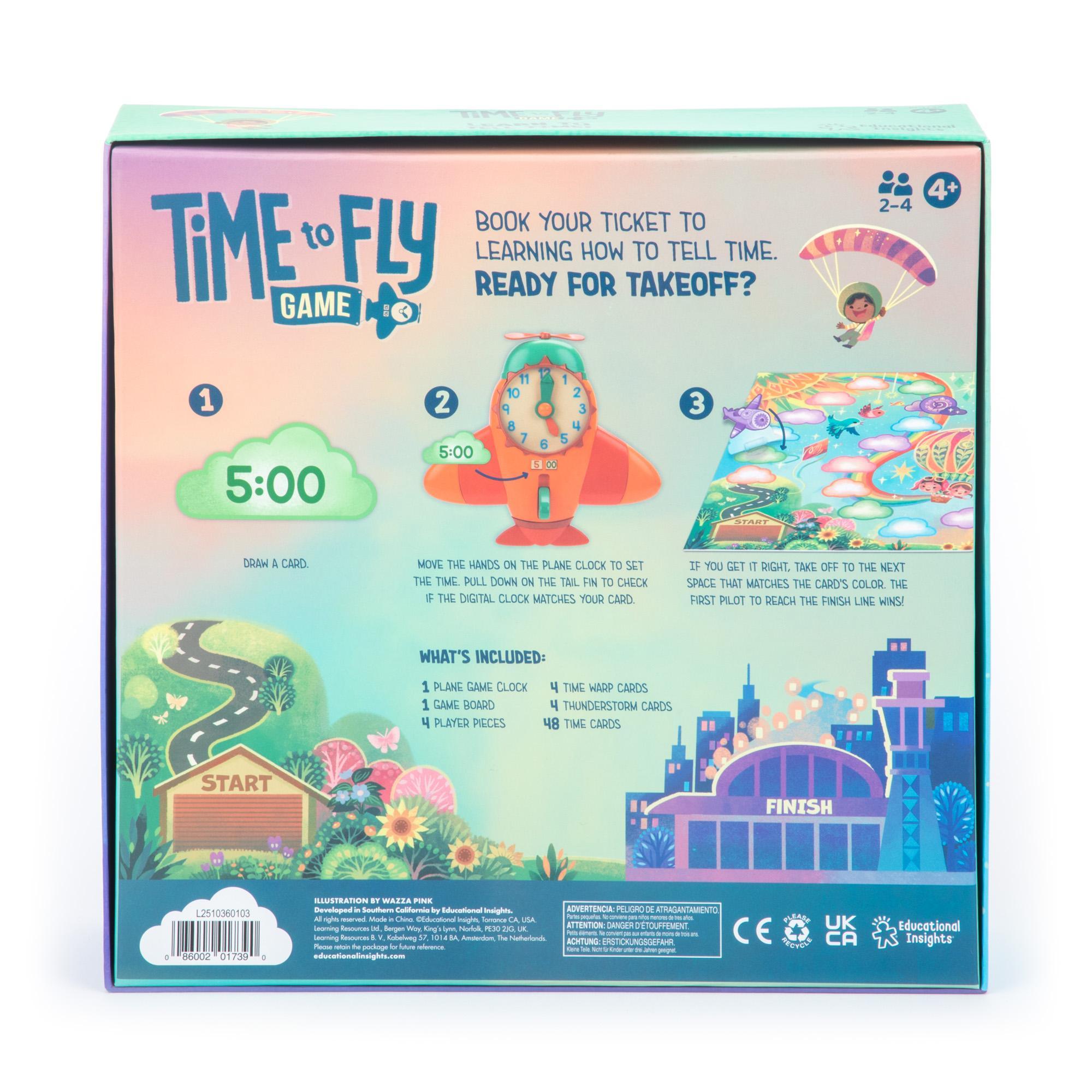 Educational Insights Toy Learning Clock for Kids,Time to Learn Telling Time Activity Set & Time to Fly Clock Game Set - Practice How to Tell Time on Analog Clocks, Fun Time Management Game Classroom Teaching Resource, Ages 3+ Educational Insights Toy Learning Clock for Kids,Time to Learn Telling Time Activity Set & Time to Fly Clock Game Set - Practice How to Tell Time on Analog Clocks, Fun Time Management Game Classroom Teaching Resource, Ages 3+