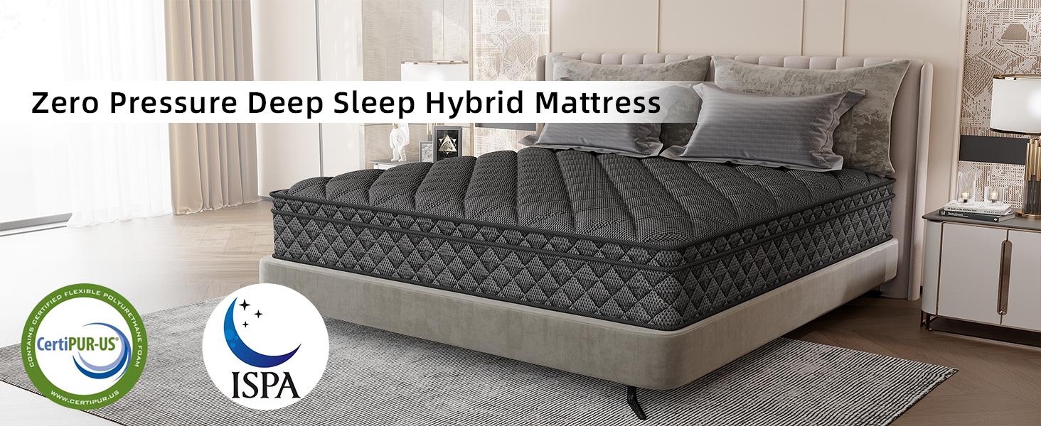Spring Glow Up Grymtex 12/14 Inch Hybrid Mattress Twin Full Queen King Back Pain Relief Sleep Well Individually Wrapped Pocket Spring Breathable Pressure Relief mattress expanding  topper Skin-friendly In A Box Spring Gardening