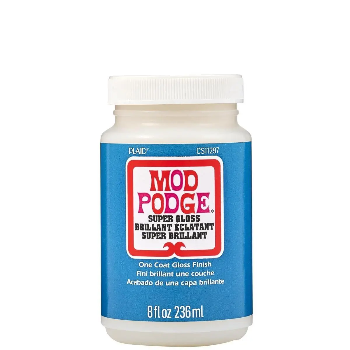 Mod Podge® Super High-Gloss Water-Based Decoupage Glue - Convenient, Easy Cleanup Adhesive for Arts and Crafts, Preserves Beauty on Versatile Surfaces, 8 oz (236 ml) Tin Bottle, CS11297