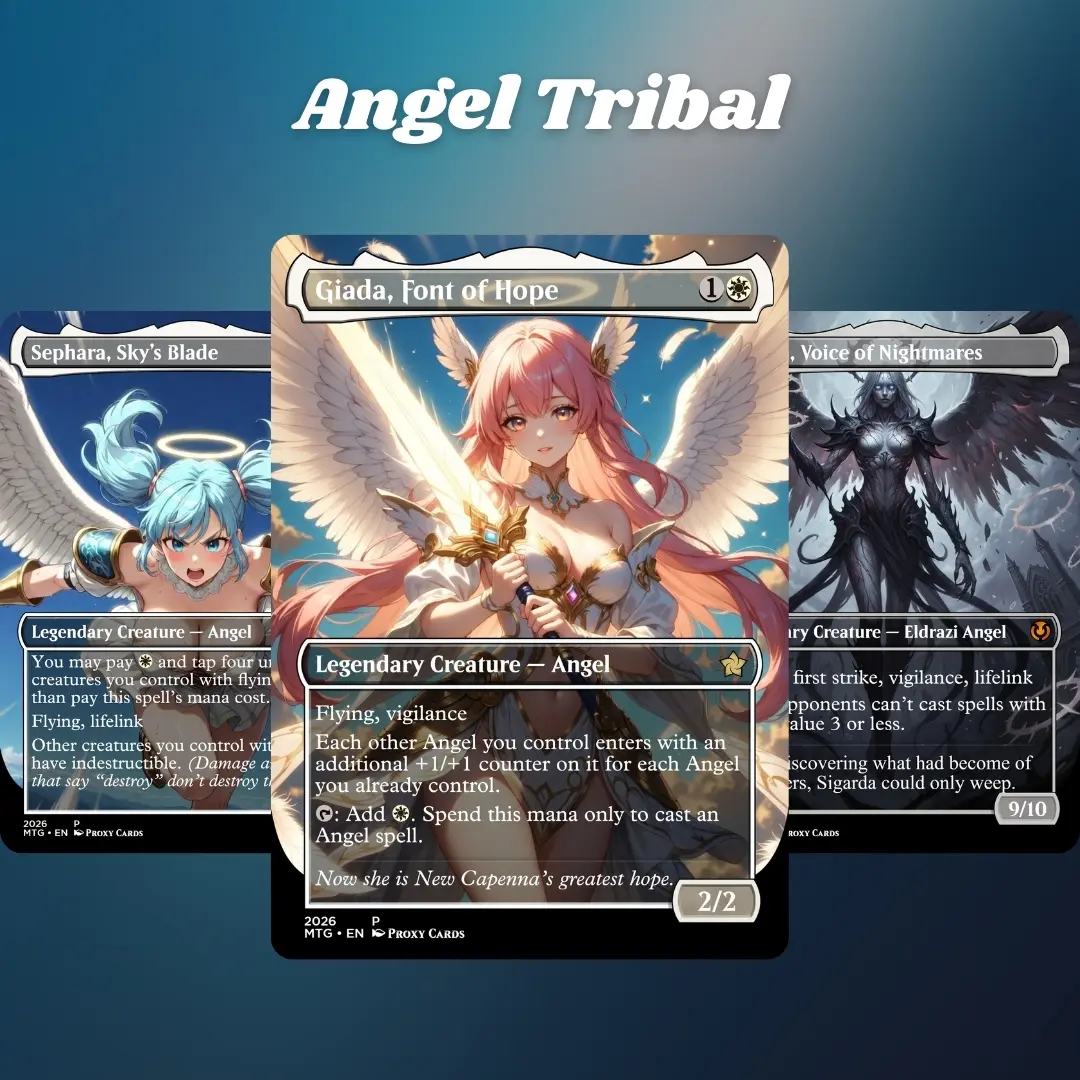 MTG Proxy 100+ Card Commander Deck Angel Tribal Flying Midrange & Lifelink Synergy Strategy Theme Ready to Play Magic Style Deck Perfect Gift for Collectors and Card Players - TikTok Shop MTG Proxy 100+ Card Commander Deck Angel Tribal Flying Midrange & Lifelink Synergy Strategy Theme Ready to Play Magic Style Deck Perfect Gift for Collectors and Card Players - TikTok Shop
