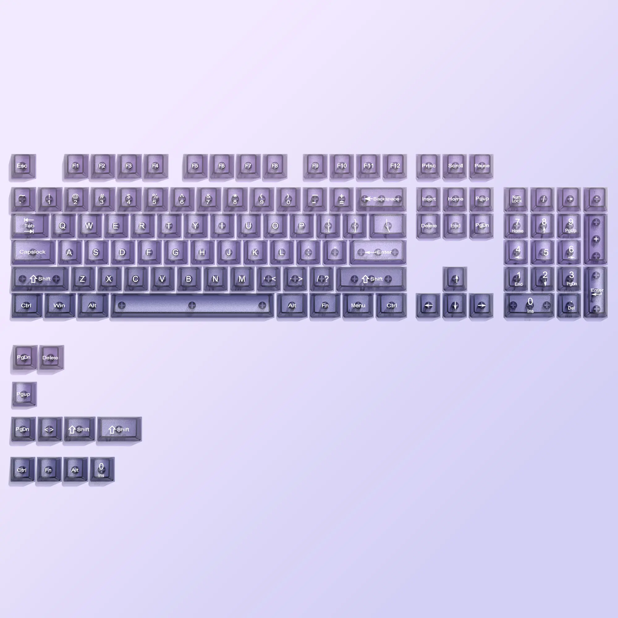 WOMIER Ergonomic Backlit Shine-Through Keycaps,115 Keys Translucent Crystal Jelly Set, PC-Compatible, Wear-Resistant, for All US Layout Cherry MX Mechanical Keyboards (Keycaps Only)