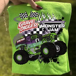 Monster Jam Collection Shirt, Monster Truck EI Toro Loco, Grave Digger, Sparkle Smash, Megalodon, Unisex Top Tee
