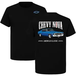 Chevy Nova Classic Car 2 Sided T-Shirt, Graphic Tee For Retro Chevrolet Fans, Unisex Classic Fit For Car Guys