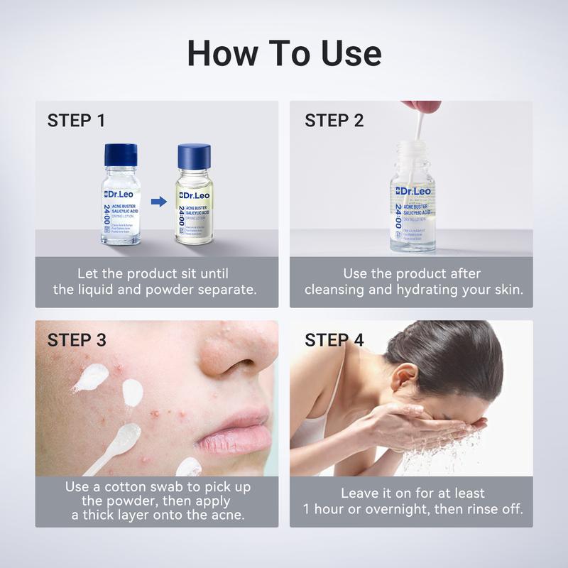 Dr.Leo 24H Acne & Pimple Treatment Drying Lotion | Salicylic Acid + Sulfur + Niacinamide | Viral Product | Inflammation Relief, Post-Blemish Care & High Pressure Pimple Relief #TikTokShopHolidayHaul