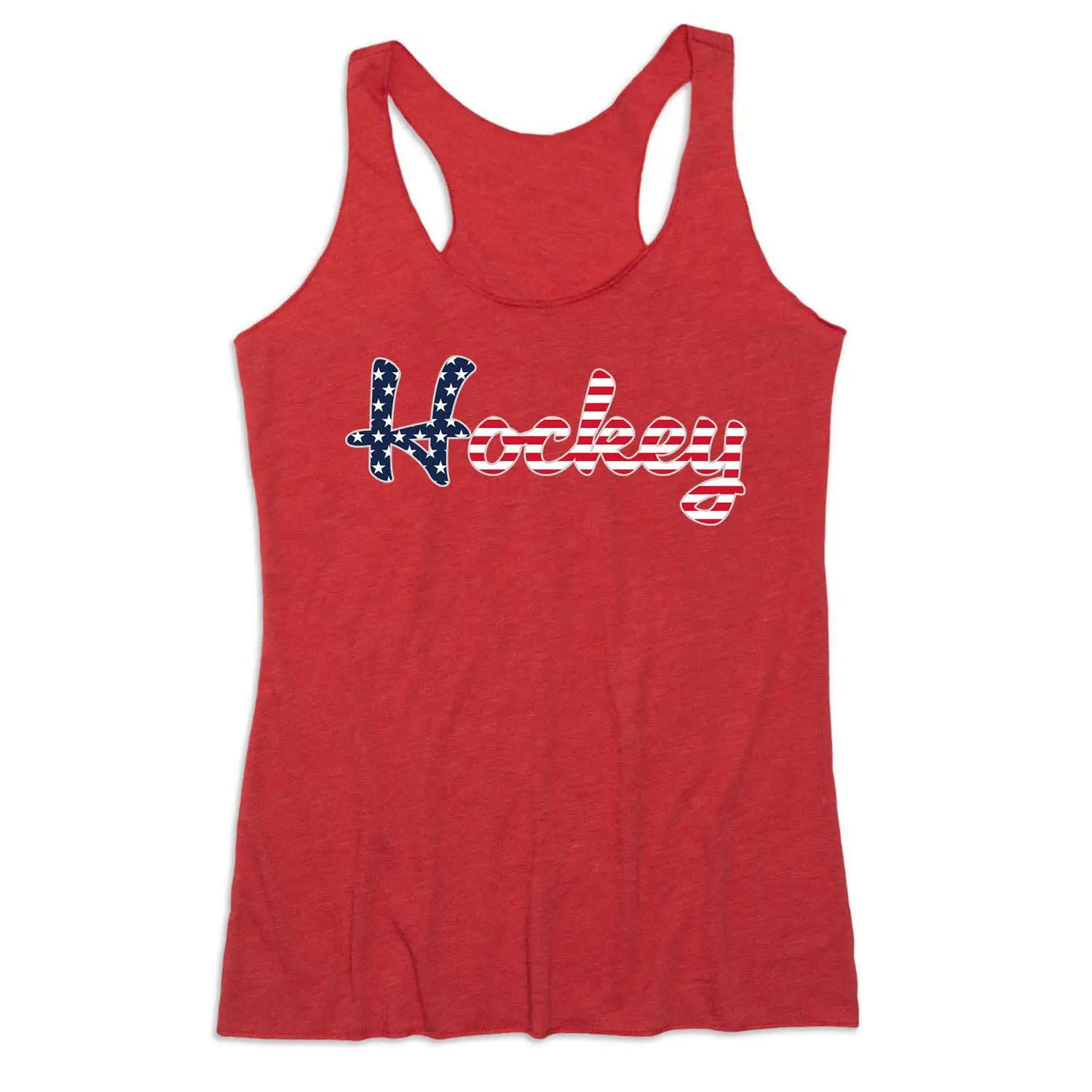 Women's Stars & Stripes Hockey Tank Top, a Patriotic US Pride Graphic Singlet in Soft Breathable Fabric for Workouts and Everyday Wear, Soft Fabric, Sporty Chic, Rink Wear, Singlet Women's Sports Vest, Us Pride / Nation Pride