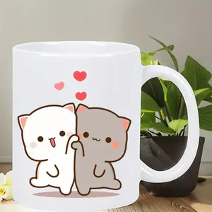 Insulated Ceramic Peach and Goma Reusable Coffee Mug for Camping Outdoor and Special Occasion Gifts