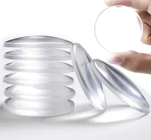 Door Stoppers for Wall Transparent (8pcs, Medium Size 2") Quiet Wall Protector for Door Handle, Round Shield Cushion Strong Adhesive Bumpers Reusable