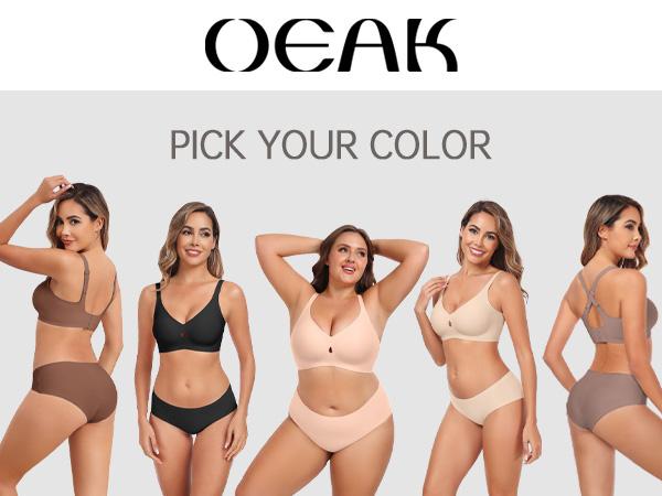 OEAK Women Wireless Jelly Bras Water Drop Hollow Breathable Seamless Push Up Full Coverage Supportive Womens V Neck Bralettes Everyday Bra