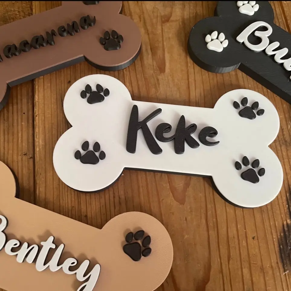 Personalized Dog Bone Name Sign for Wall Decor | Custom Dog Decor Decorative Gift Pet