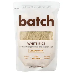 Batch White Rice with Collagen & Chicken Bone Broth, Unseasoned, 8 oz (226 g)