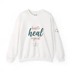 Crewneck Sweatshirt — "Hustle Heal Repeat" Empowerment Design