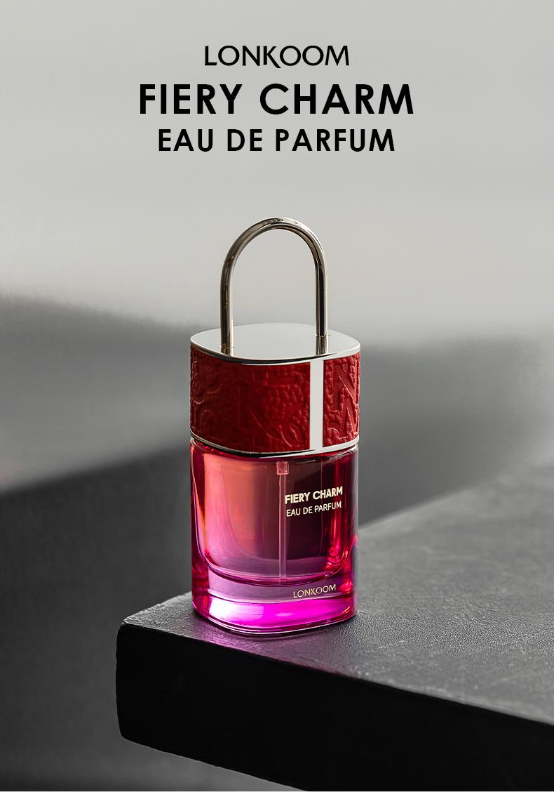 LONKOOM FORBIDDEN DARKNESS FIERY CHARM PINK TEMPTATION EAU DE PARFUM 50ML Long lasting fragrance for women and men Perfume Ambers Tuberose