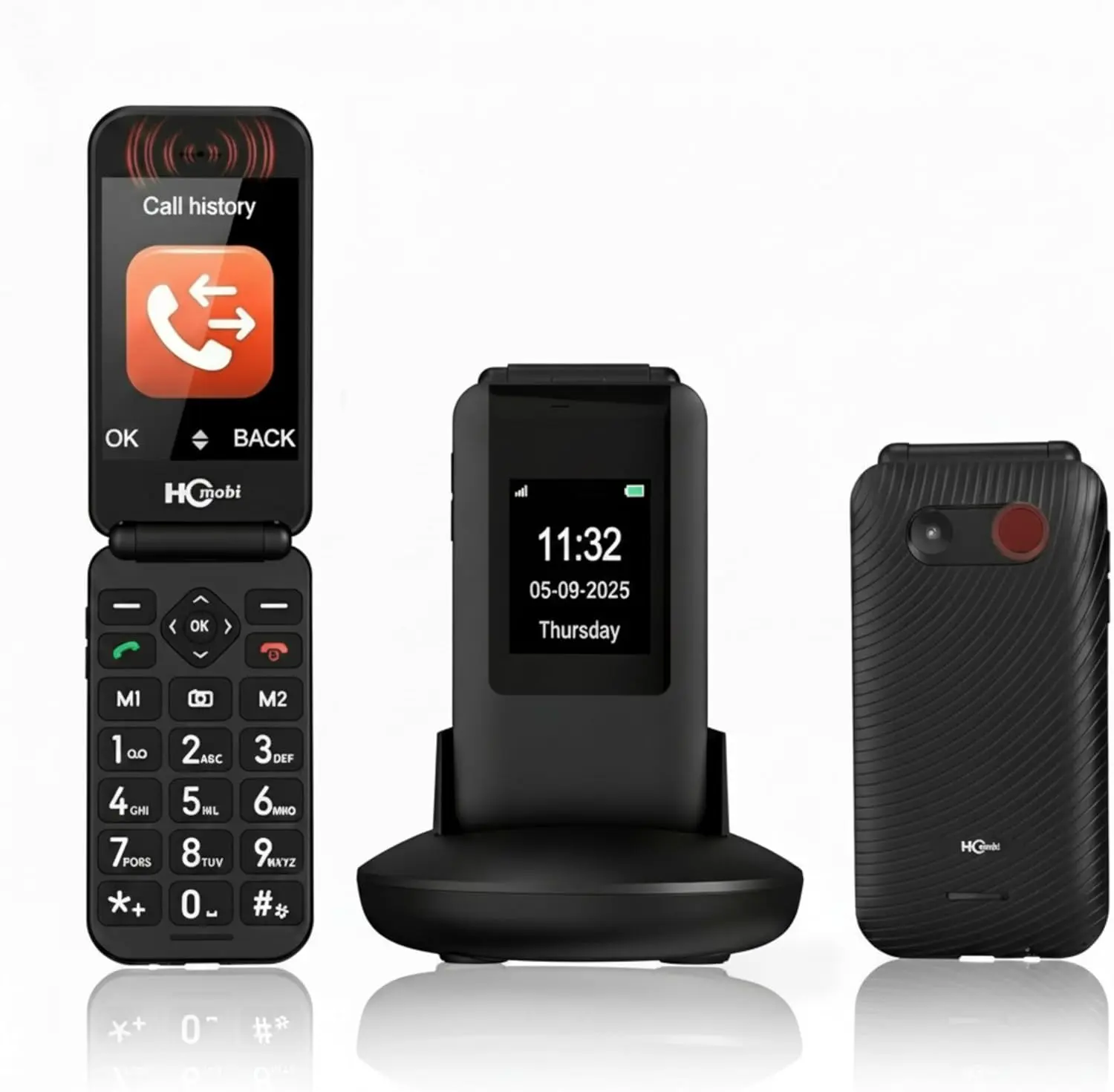 2.8+1.5" Flip Phone Unlocked, Dual Screen Flip Phones for Seniors, SOS ButtonSpeed DialLarge FontsCharging Dock1400mAh Battery