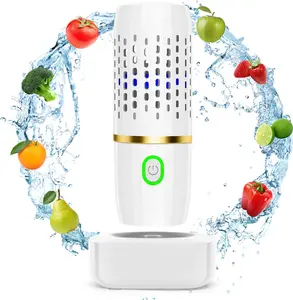 1 PCS Fruit and Vegetable Purifier Washing Machine,Capsule Shape Disinfection Machine,OH-ion Purification Technology for Cleaning Fruits and Vegetables,Rice,Meat(White)