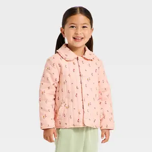 Toddler Girls' Floral Quilted Jacket - Cat & Jack