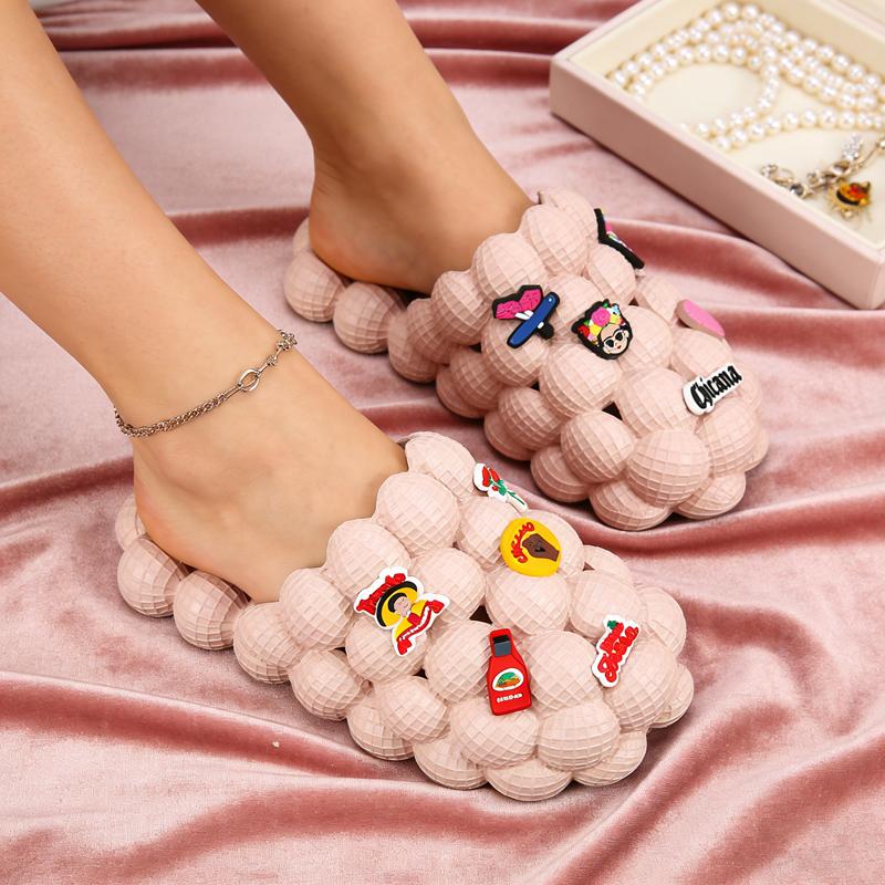 Lumubby Unisex Bubble Slide Summer "Poop Feeling" Grape Slippers Trendy EVA Anti Slip Home Massage Foot Soles for Bathing in the Shower Unisex Orange 3D Bubble Look Cloud like Comfort Footwear Women Shoe Soft