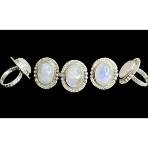 Rainbow Moonstone Mermaid Scale Rings - sizes 5-12