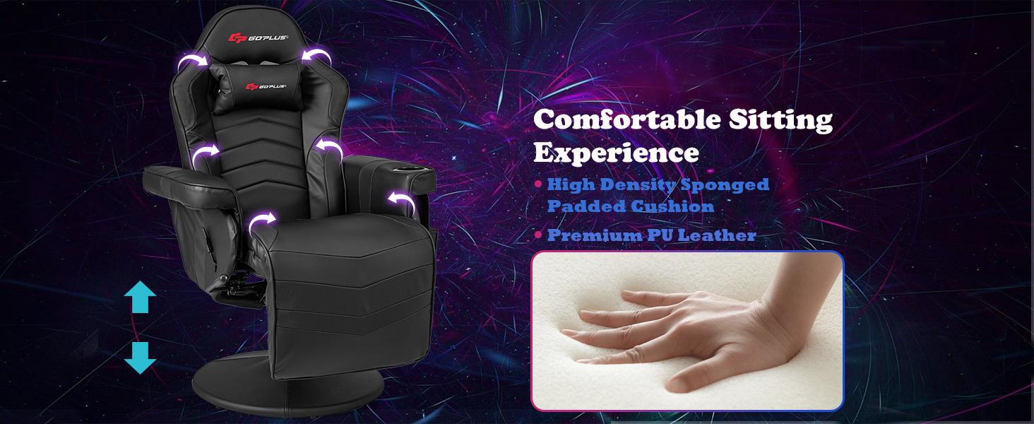 【Costway】Massage Gaming Chair, Height Adjustable/Height not Adjustable Swivel Office Chair with Retractable Footrest, Cup Holder, Headrest 【Costway】Massage Gaming Chair, Height Adjustable/Height not Adjustable Swivel Office Chair with Retractable Footrest, Cup Holder, Headrest