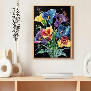 5D DIY Diamond Art Kits For Adults,Colorful Flowers Diamond Paintings Kits for Beginners Crystal Art,Paint by Diamonds Dot Full Drill Gem Art Crafts Special Shape,Suitable For Gifting,Home Wall Decoration 9.8x13.8 Inches.