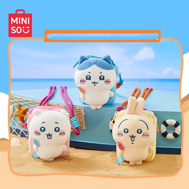 MINISO Chiikawa Summer Collection Plush Phone Grip - Crossbody Charm Clip, Phone Lanyard Compatible, Women's Mobile Smartphone Accessory, Cute Functional Outfit Accent, Ideal Mom Gift, Back-to-School Gifts