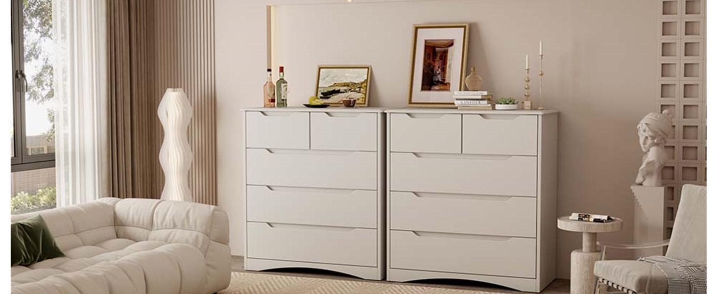 Gizoon 5 Drawers Chest, White Dresser for Bedroom with Large Storage Capacity, Chest of Drawers with Embedded Handle, Anti-Tripping Device for Hallway, Office, Living Room Gizoon 5 Drawers Chest, White Dresser for Bedroom with Large Storage Capacity, Chest of Drawers with Embedded Handle, Anti-Tripping Device for Hallway, Office, Living Room