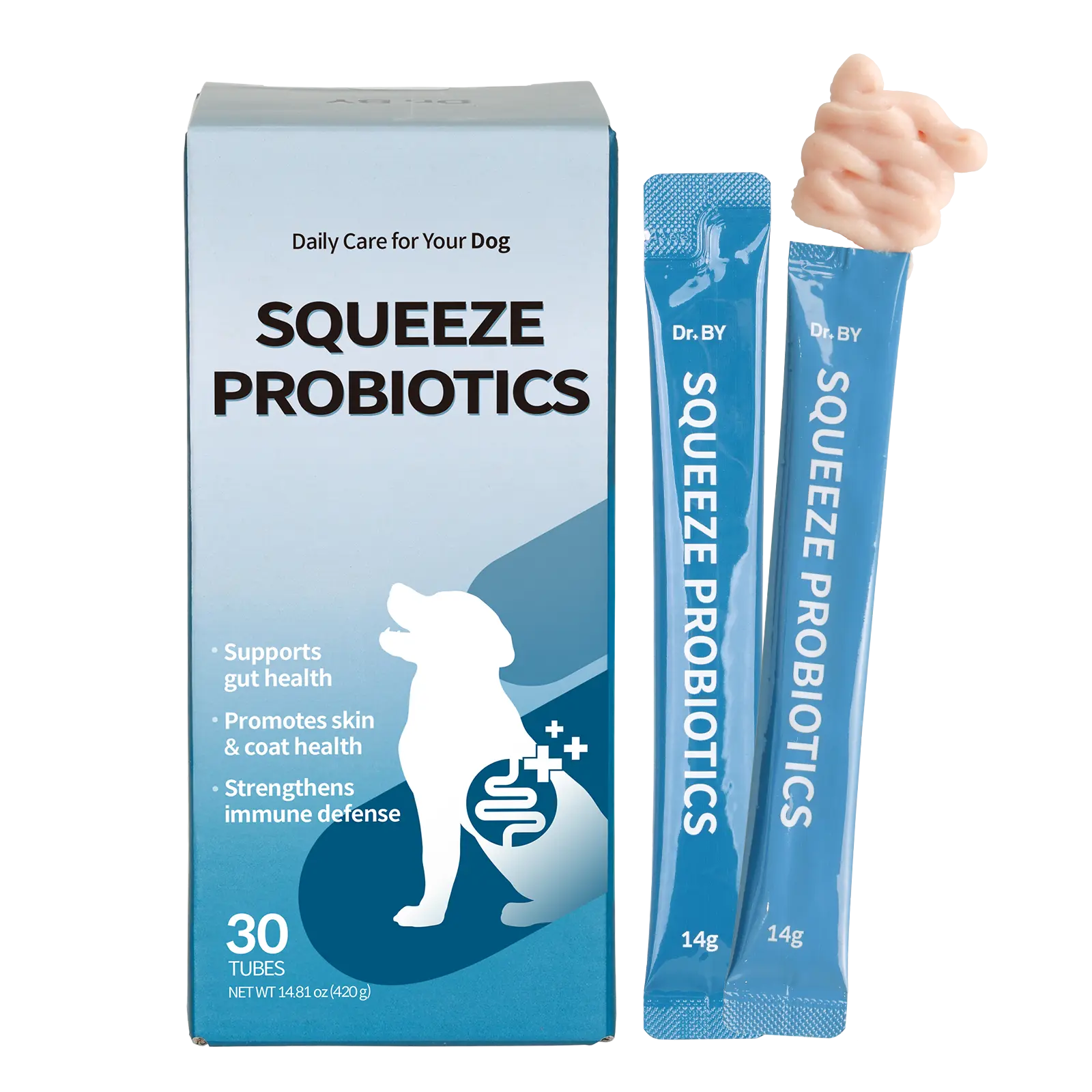 Doctor By Squeeze Probiotics for Dogs Gut Health Immunity Skin&Alllergy Care Diarrhea Relief Digestive Stomach Support with L. crispatus KT-11 Lickable Paste Formula Individually Packaged, Chicken