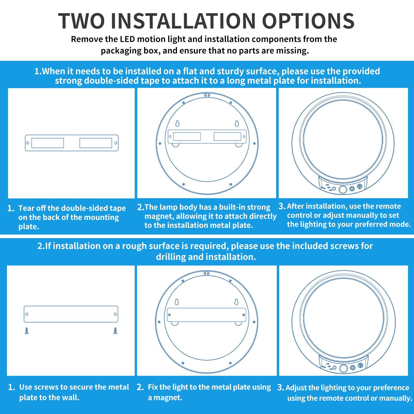 Rechargeable Motion Sensor Ceiling Light with Remote - Magnetic Wireless Ceiling Light Battery Powered for Closet Shower Stairs Shed Hallway Porch Patio ect