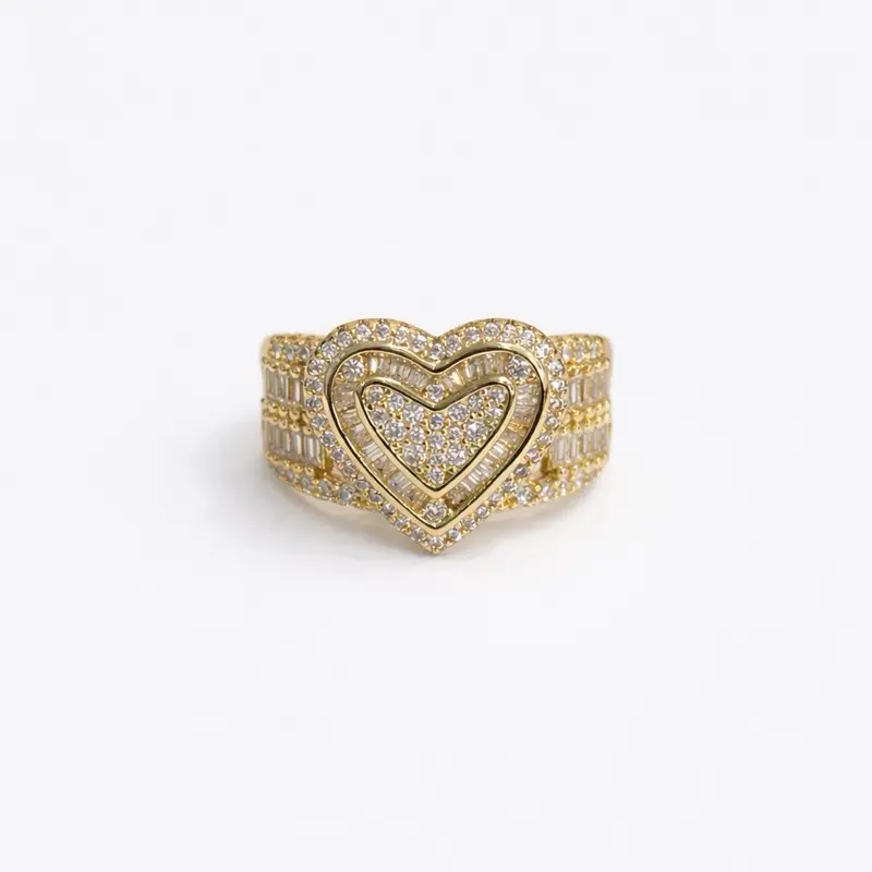 Heart ring #2 gold plated 14 k