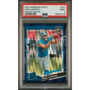 2023 DONRUSS OPTIC SAM LAPORTA #237 PURPLE SHOCK RATED ROOKIE PSA 9
