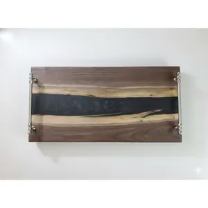 Midnight Divide – Black Walnut Epoxy River Board