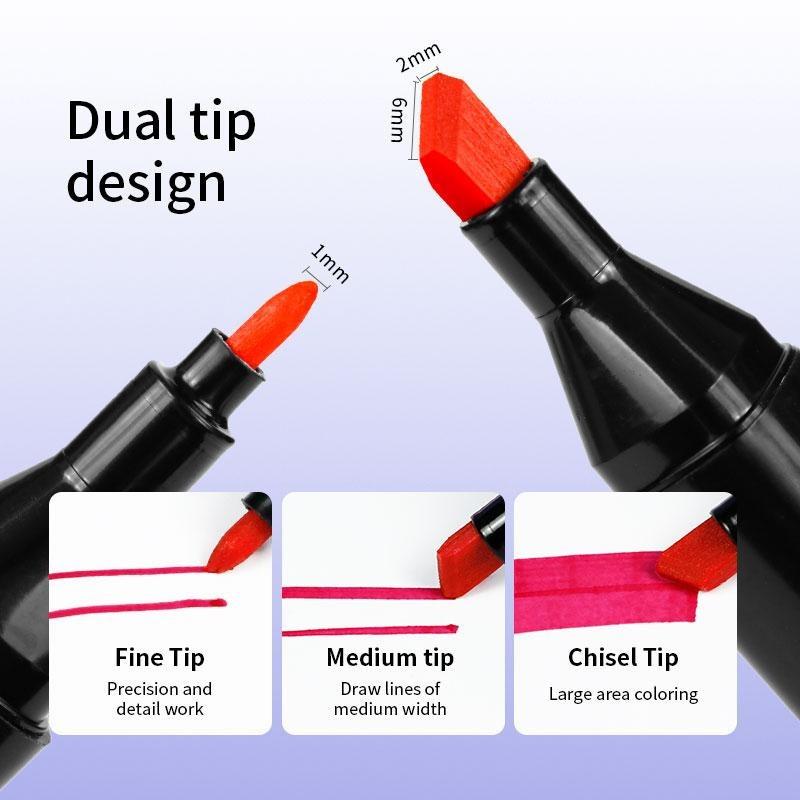 Dual Tip Artist Alcohol Markers Set 80 PCS for Coloring Drawing Sketching Card Making & Illustration Ideal for Adults Kids
