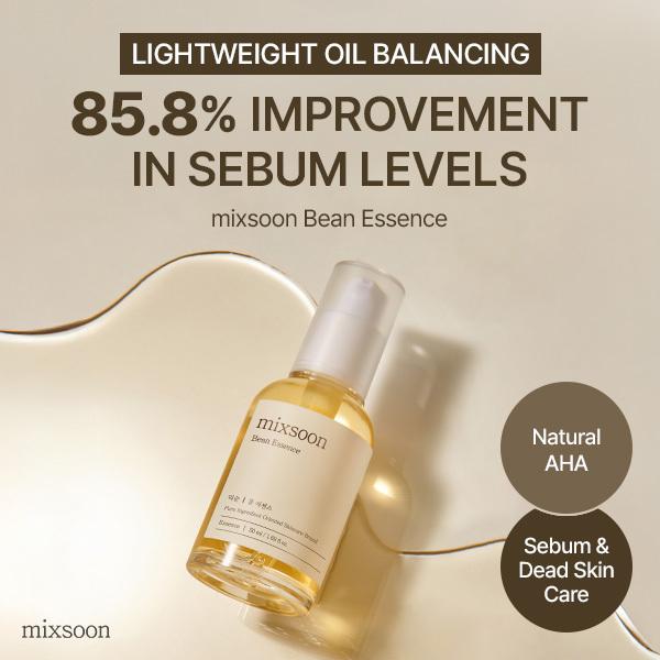 [mixsoon] Bean Essence Trio (50ml x 3) – Gentle Exfoliating Korean Skin Care Essence for Hydrating, Smoother Texture and a Dewy, Glass-Skin