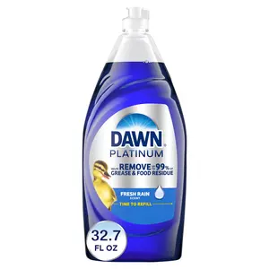 Dawn Platinum Dishwashing Liquid Dish Soap Dish Soap Liquid Dish Detergent Liquid Fresh Rain Scent 32.7 fl oz