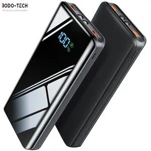 Bodo-Tech 20000mAh LED Display Power Bank Dual USB-A Output,USB-C Portable Charger with Flashlight,Travel Battery Pack Classic Style,Fast Charging Power Bank for Mobile,Phone Accessories Handy Compact