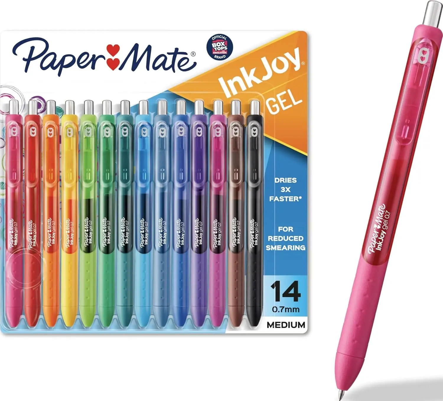 Paper Mate InkJoy Gel Pens, Assorted, Medium Point (0.7mm), 14 Count - Smooth Writing, Back to School, Teacher Supplies, Journaling, Note-Taking, Doodling