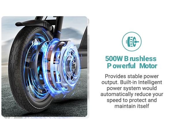 [AOVOPRO-VOLTVOGUE] ESBS Electric Scooter, Peak Power 750W, TopSpeed 22 mph, 10.5-22.5Ah, Driving Range 20-60 Miles,Rear Disc Brake + Electronic Brake, 14-inch Inflatable Tires.