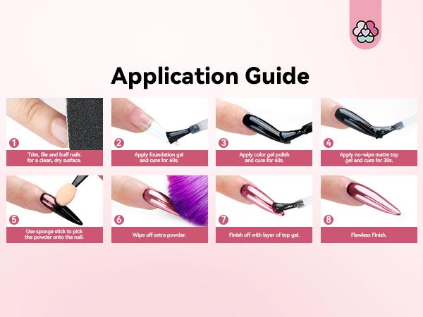 SAVILAND Rose Gold Chrome Nail Powder - 1g Metallic Mirror Effect Rose Gold Chrome Powder for Nails, Professional Gel Polish Chrome Powder Nail Glitter Manicure Pigment for Nail Art Design Home DIY